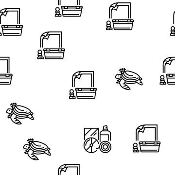Plastic Waste Nature Environment vector seamless pattern Stock Illustration