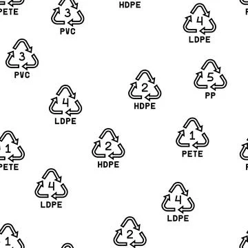 Plastic Waste Nature Environment vector seamless pattern Stock Illustration