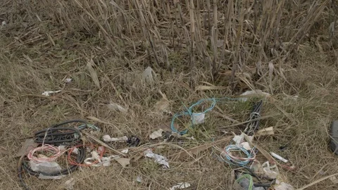 Plastic waste in nature. Plastic waste Stock Footage 124336594
