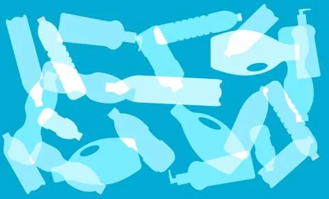 Plastic waste in the ocean Stock Illustration