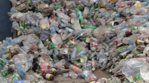 Plastic waste processing machine Stock Footage 72859185