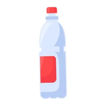 Plastic Waste PVC Drink Bottle Flat Icon Stock Illustration