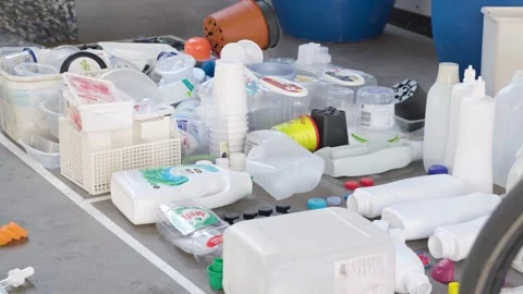 Plastic waste, ready to be recycled Stock Footage 240180258