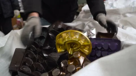 Plastic waste recycle. Recyclable materials. Sorting, Stock Footage 168064158