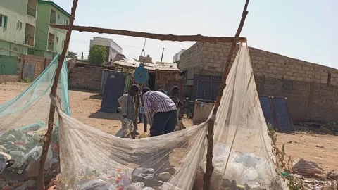 Plastic Waste Recycling Collection Point Mariri Kano Nigeria 動画素材 324812005