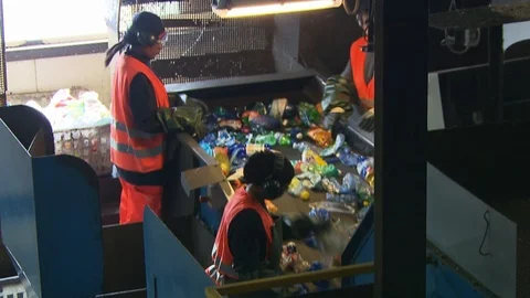 Plastic waste recycling 動画素材 120249876