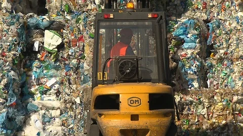 Plastic waste recycling Stock Footage 120415353