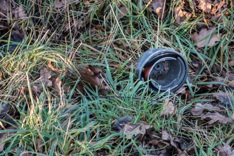 Plastic waste thrown away in the middle of nature Stock Photos