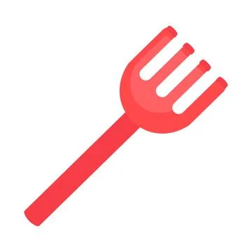 Plastic Waste Toy Plastic Rake Flat Icon Stock Illustration