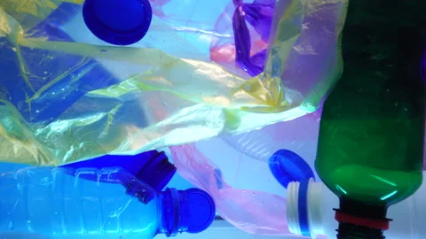 Plastic Waste in Water, Microplastic Pollution From Bottles and Bags Vidéo 291638000