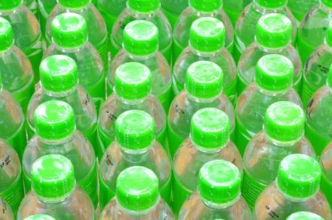 Plastic water bottle caps Stock Photos