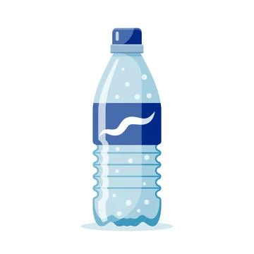 Plastic water bottle icon in flat style. Beverage vector illustration on is.. Stock Illustration