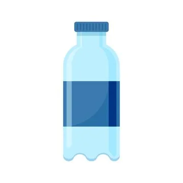 Plastic water bottle icon in flat style. Beverage vector illustration on is.. Stock Illustration