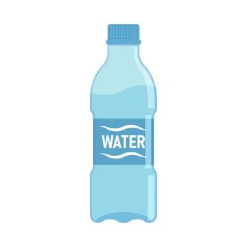 Plastic water bottle icon in flat style. Beverage vector illustration on is.. Stock Illustration