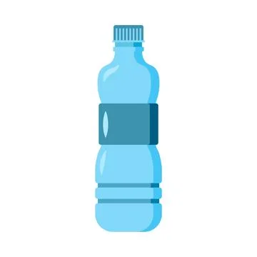 Plastic water bottle icon in flat style. Beverage vector illustration on is.. Stock Illustration