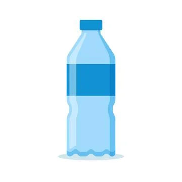 Plastic water bottle icon in flat style. Beverage vector illustration on is.. Stock Illustration