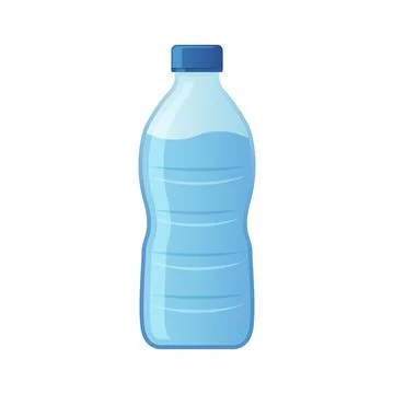 Plastic water bottle icon in flat style. Beverage vector illustration on is.. Stock Illustration