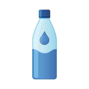 Plastic water bottle icon in flat style. Beverage vector illustration on is.. Stock Illustration
