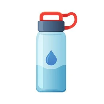 Plastic water bottle icon in flat style. Beverage vector illustration on is.. Stock Illustration