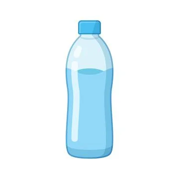 Plastic water bottle icon in flat style. Beverage vector illustration on is.. Stock Illustration