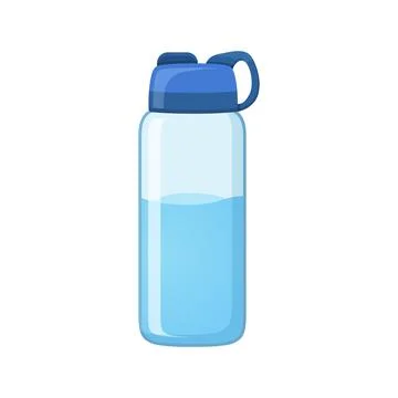 Plastic water bottle icon in flat style. Beverage vector illustration on is.. Stock Illustration