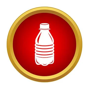 Plastic water bottle icon representing hydration and recycling Stock Illustration