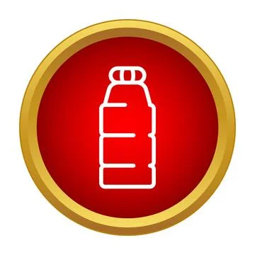 Plastic water bottle icon representing hydration Stock Illustration