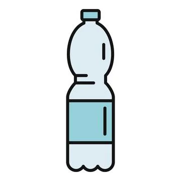 Plastic water bottle icon representing hydration and drink Stock Illustration