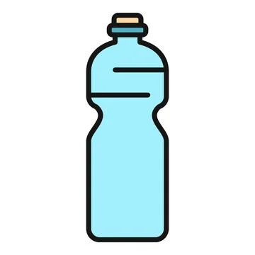 Plastic water bottle icon representing hydration and drink Stock Illustration