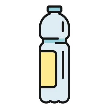 Plastic water bottle icon representing hydration and drink Stock Illustration