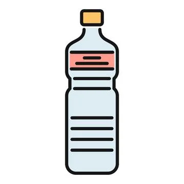 Plastic water bottle icon representing hydration and refreshment Stock Illustration