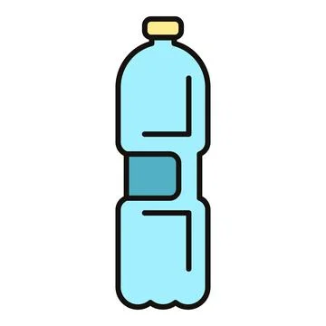 Plastic water bottle icon representing hydration and health Stock Illustration