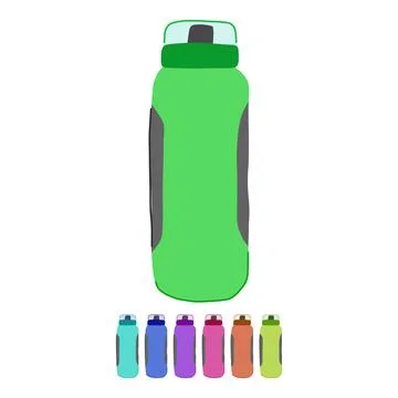 Plastic water bottle reusable vector cartoon graphic Stock Illustration