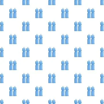 Plastic water bottle seamless pattern for hydration concept Stock Illustration