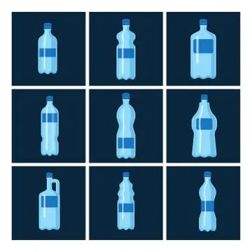 Plastic water bottle vector blank brochure nature blue clean liquid aqua fluid イラスト素材