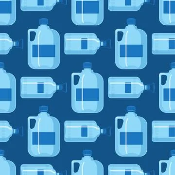 Plastic water bottle vector blank nature blue seamless pattern background clean Ilustración de archivo