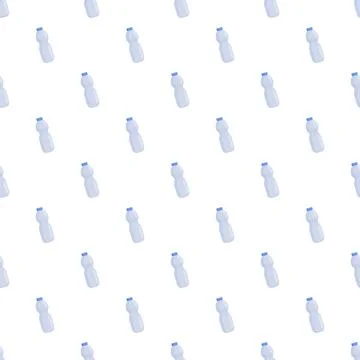 Plastic water bottles creating seamless pattern background Illustrazione stock