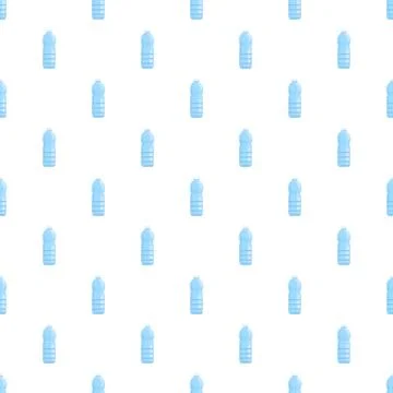 Plastic water bottles creating seamless pattern background 스톡 일러스트