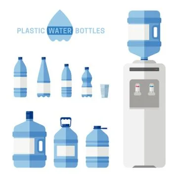 Plastic water bottles Stock Illustration