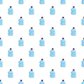 Plastic water bottles seamless pattern for recycling concept Stock Illustration