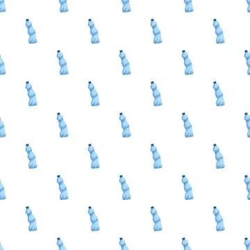 Plastic water bottles seamless pattern representing pollution Stock Illustration