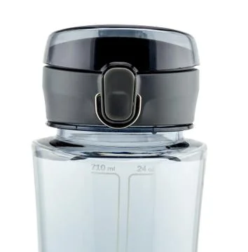 Plastic water flask on a white background, clipping part Foto stock