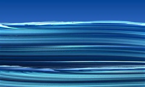 Plastic waves in the ocean. Combinations of many shades of blue against a blu Stock Illustration