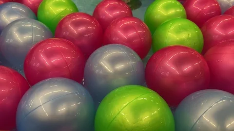 Plastic wet balls in water in motion, for playing. Stock Footage 125331571