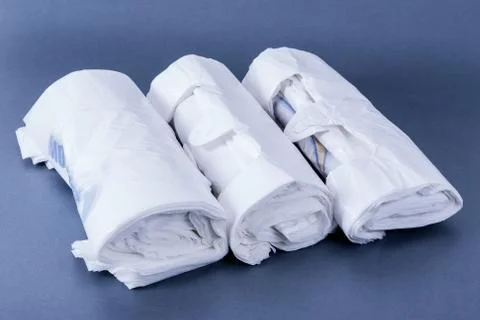 Plastic white bags Stock Photos