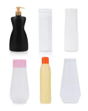 Plastic white Bottle on white background 库存照片