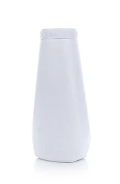 Plastic white Bottle on white background Stock Photos