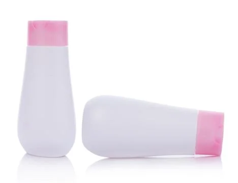 Plastic white Bottle on white background Stock Photos