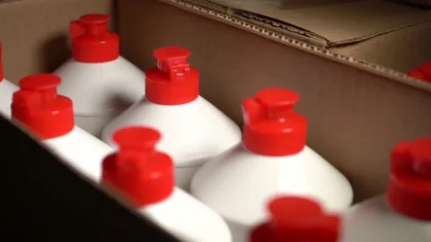 Plastic white bottles of detergent - cleaning products 動画素材 155517417
