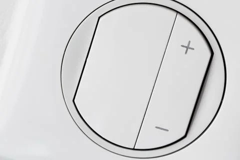 Plastic white dimmer light switch Stock Photos